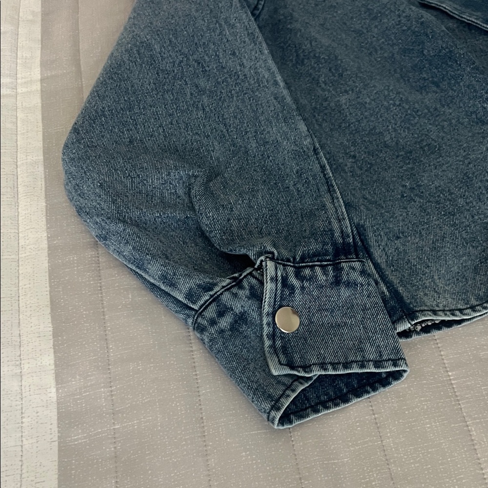 PEACH Women's Denim JACKET Blazer - Blue Jean never worn size L - Picture 15 of 17